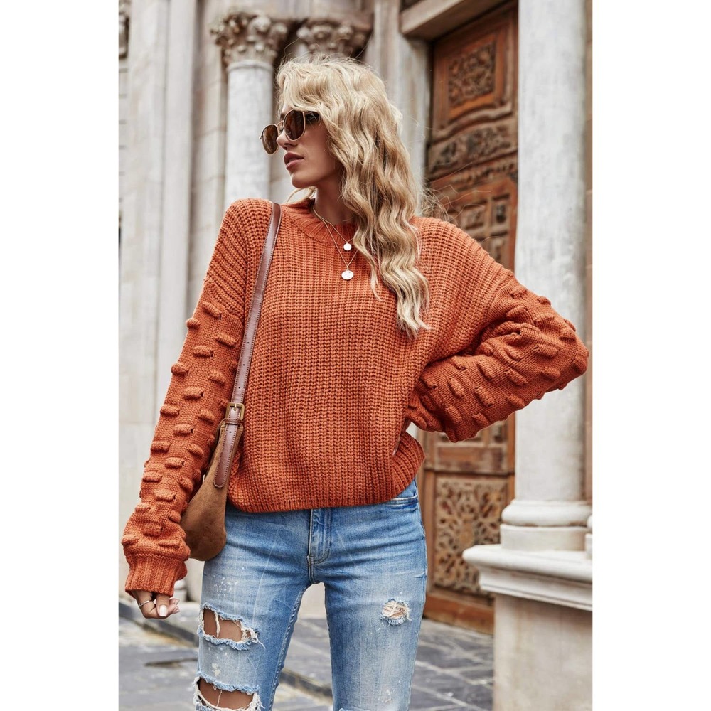 Weekend Style Rib-Knit Dropped Shoulder Sweater - Picture 9 of 15